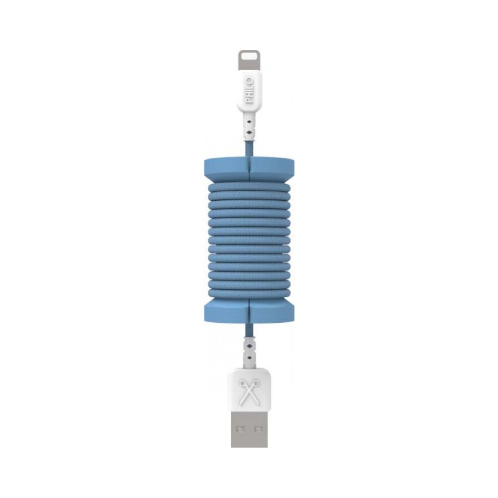Cablu de date lightning, MFI, pentru iPhone, Philo SPOOL CABLE, 1m, Albastru