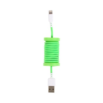 Cablu de date lightning, MFI, pentru iPhone, Philo SPOOL CABLE, 1m, Verde Cablu de date lightning, MFI, pentru iPhone, Philo SPOOL CABLE, 1m, Verde
