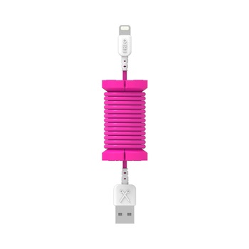 Cablu de date lightning, MFI, pentru iPhone, Philo SPOOL CABLE, 1m, Roz Cablu de date lightning, MFI, pentru iPhone, Philo SPOOL CABLE, 1m, Roz