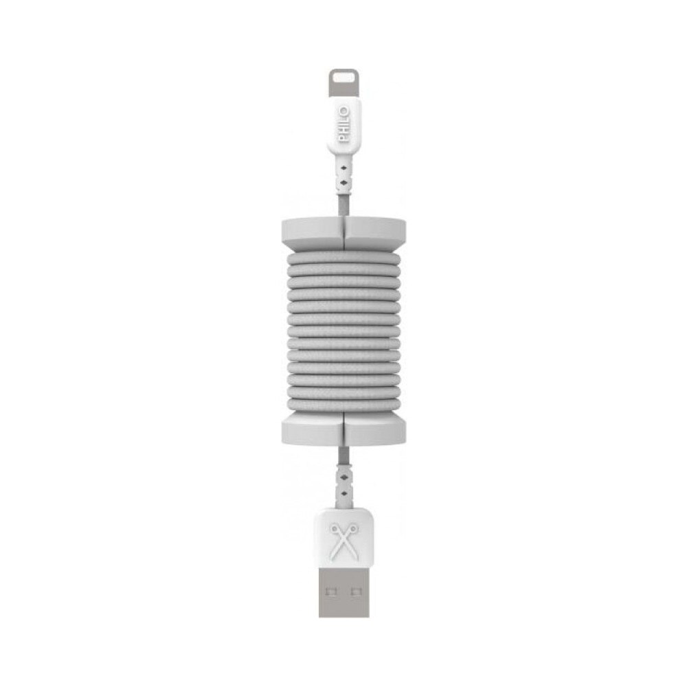 Cablu de date lightning, MFI, pentru iPhone, Philo SPOOL CABLE, 1m, Silver