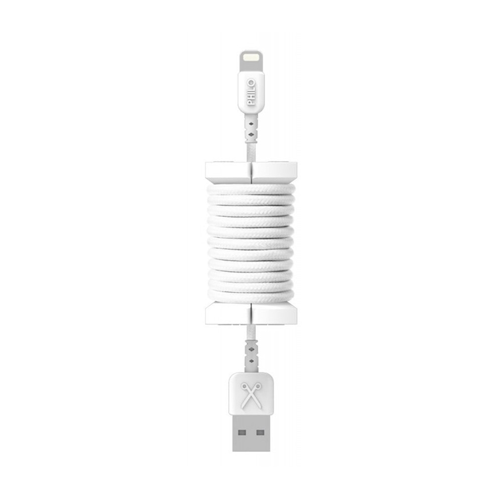 Cablu de date lightning, MFI, pentru iPhone, Philo SPOOL CABLE, 1m, Alb