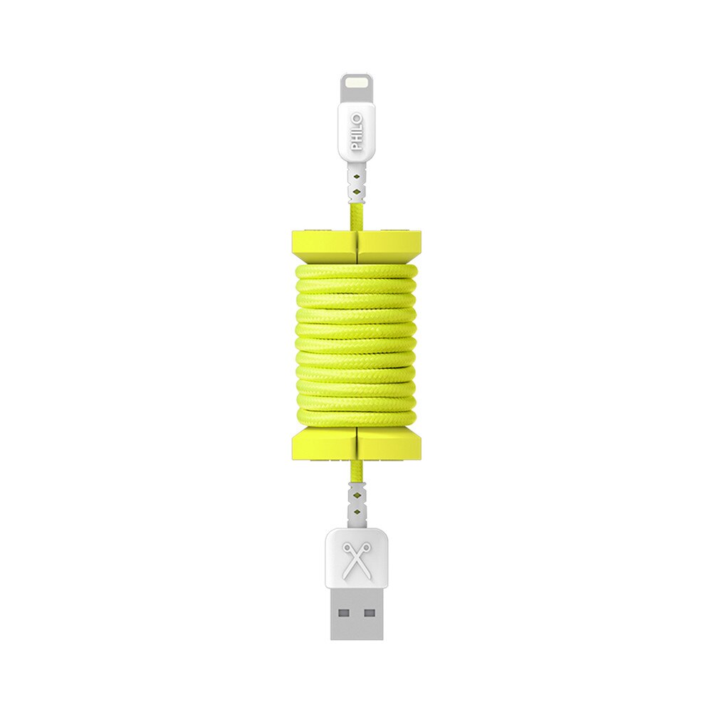 Cablu de date lightning, MFI, pentru iPhone, Philo SPOOL CABLE, 1m, Galben