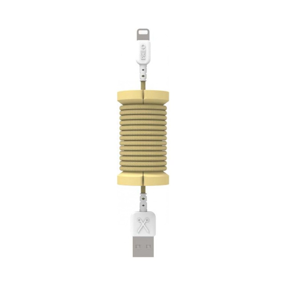 Cablu de date lightning, MFI, pentru iPhone, Philo SPOOL CABLE, 1m, Gold