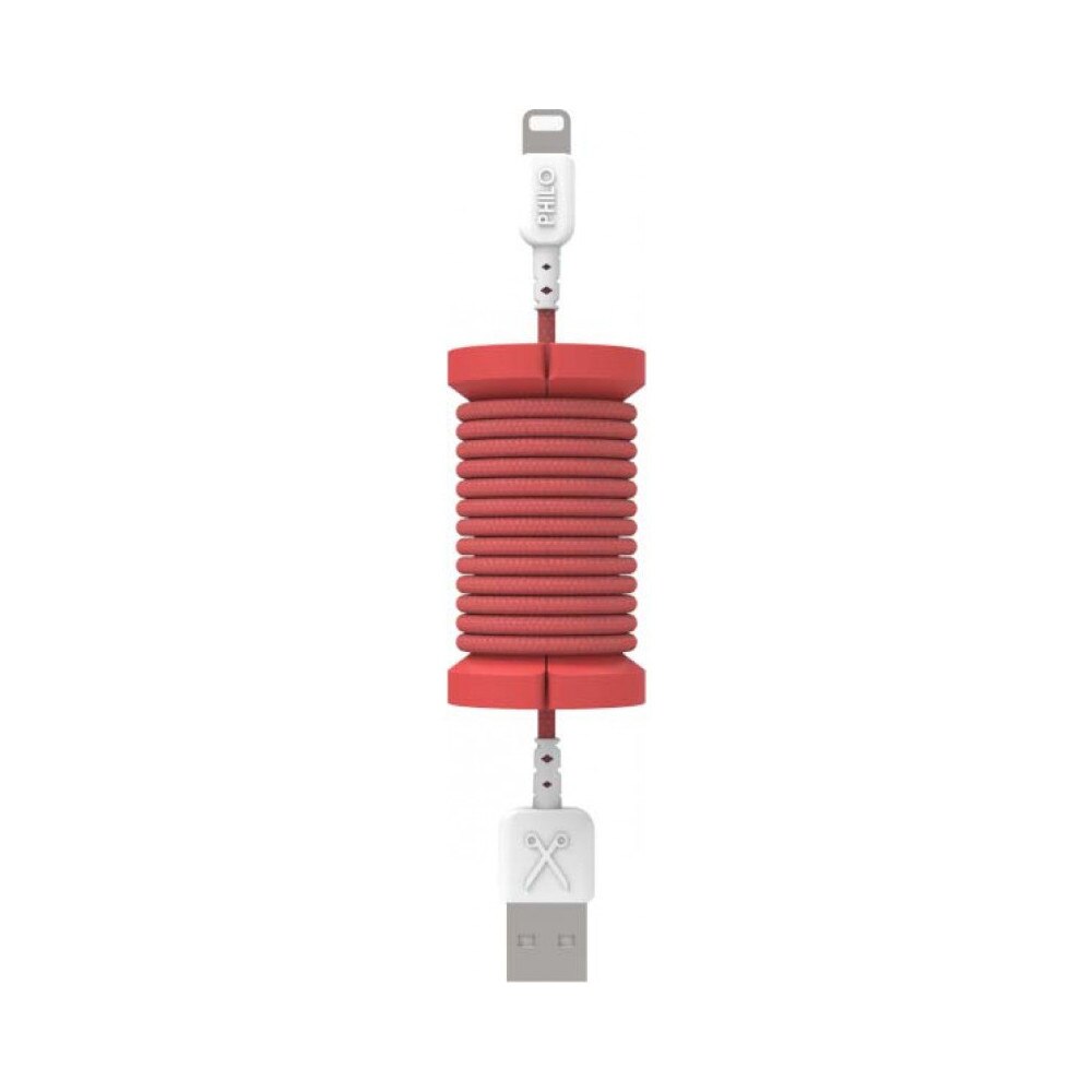 Cablu de date lightning, MFI, pentru iPhone, Philo SPOOL CABLE, 1m, Rosu