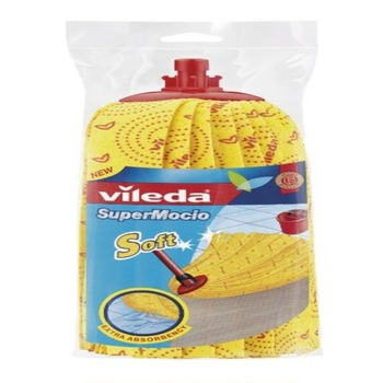 Rezerva pentru mop Vileda supermocio, F25263Soft (galben), 30% micro-fibre Rezerva pentru mop Vileda supermocio, F25263Soft (galben), 30% micro-fibre
