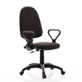 Scaun ergonomic CONFORT 50 LUX, baza PP, contact permanent, brate fixe, stofa, Negru, QMOBILI Scaun ergonomic CONFORT 50 LUX, baza PP, contact permanent, brate fixe, stofa, Negru, QMOBILI