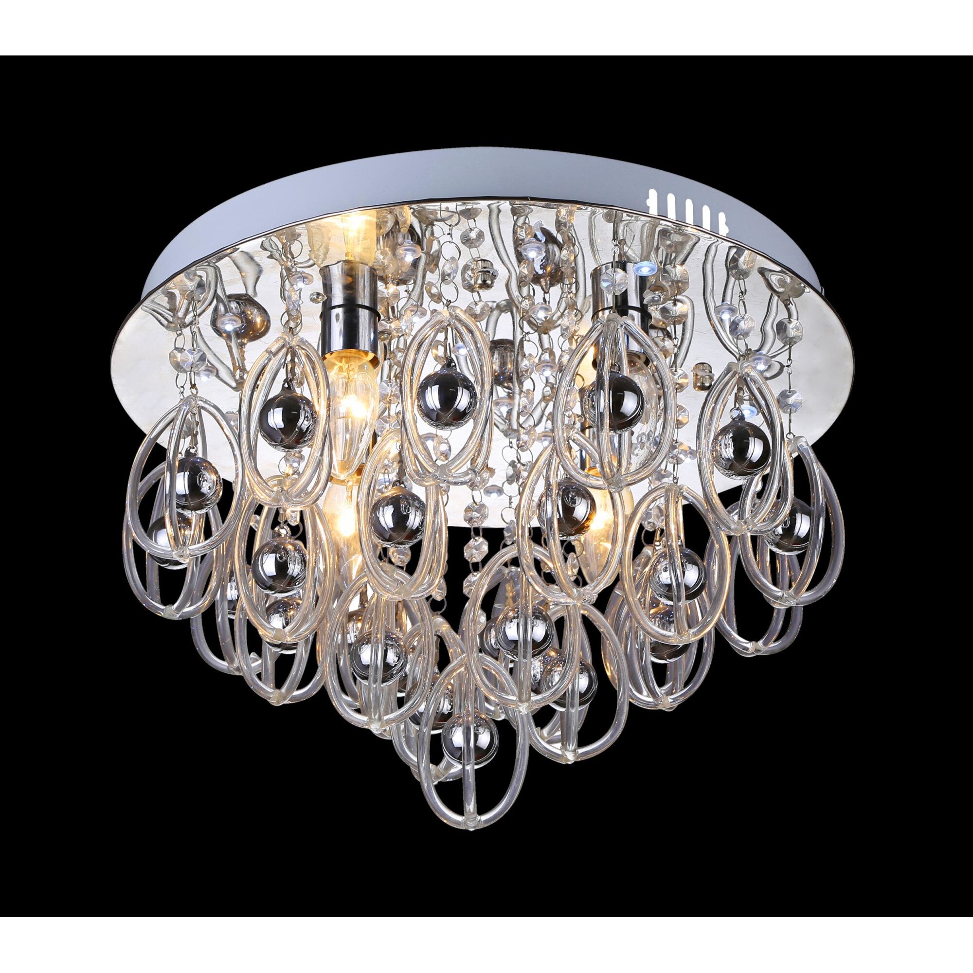 Lustra Hissar 4 Lampex, 4x40W, E14, LED, Argintiu