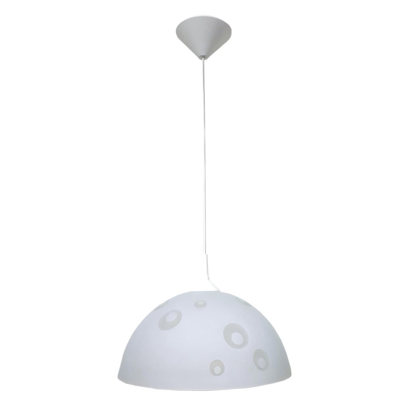 Lampa suspendata Lampex F, 1x60W, PVC/Sticla, Alb