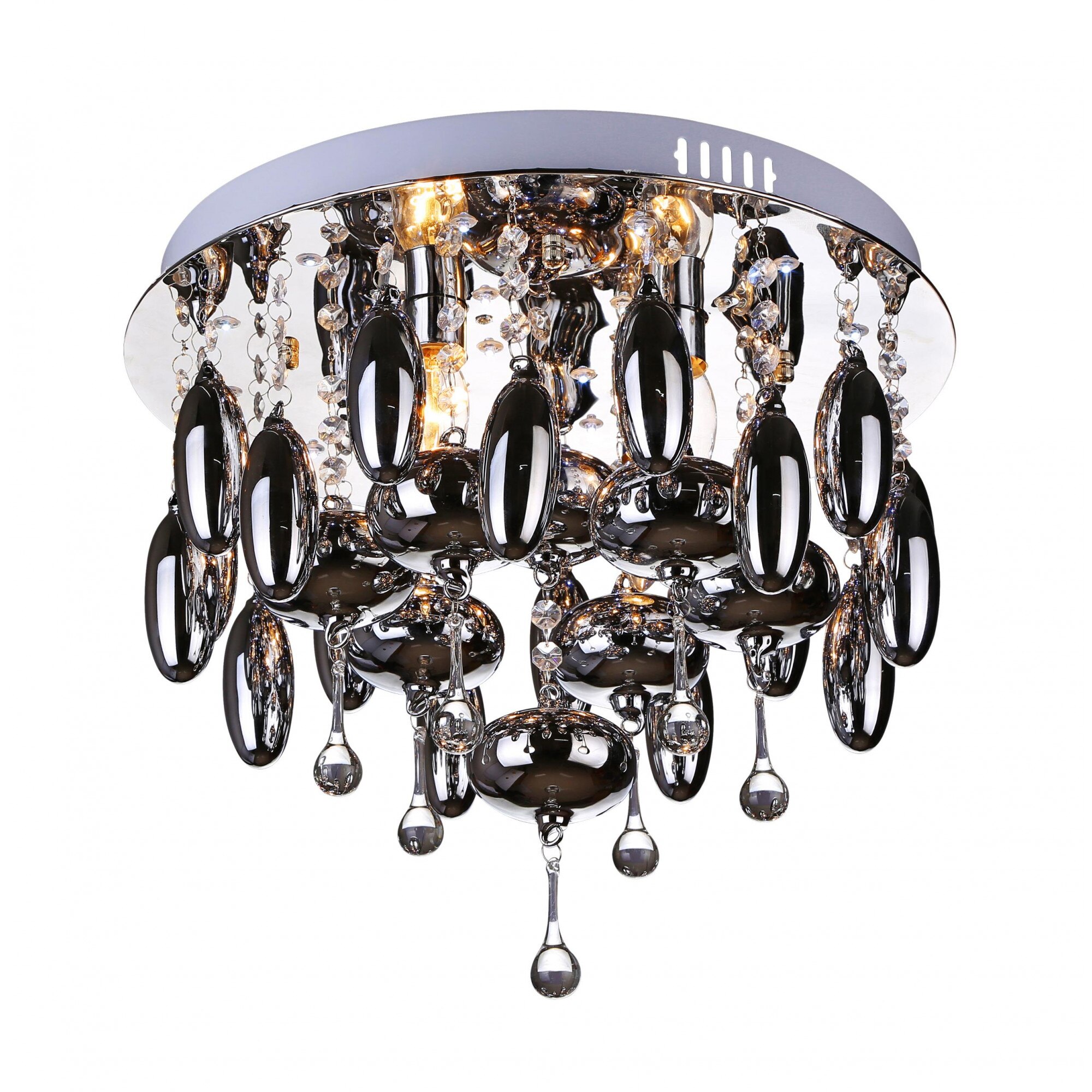 Lustra Nessebar 4 Lampex, 4x40W, E14, LED, Argintiu