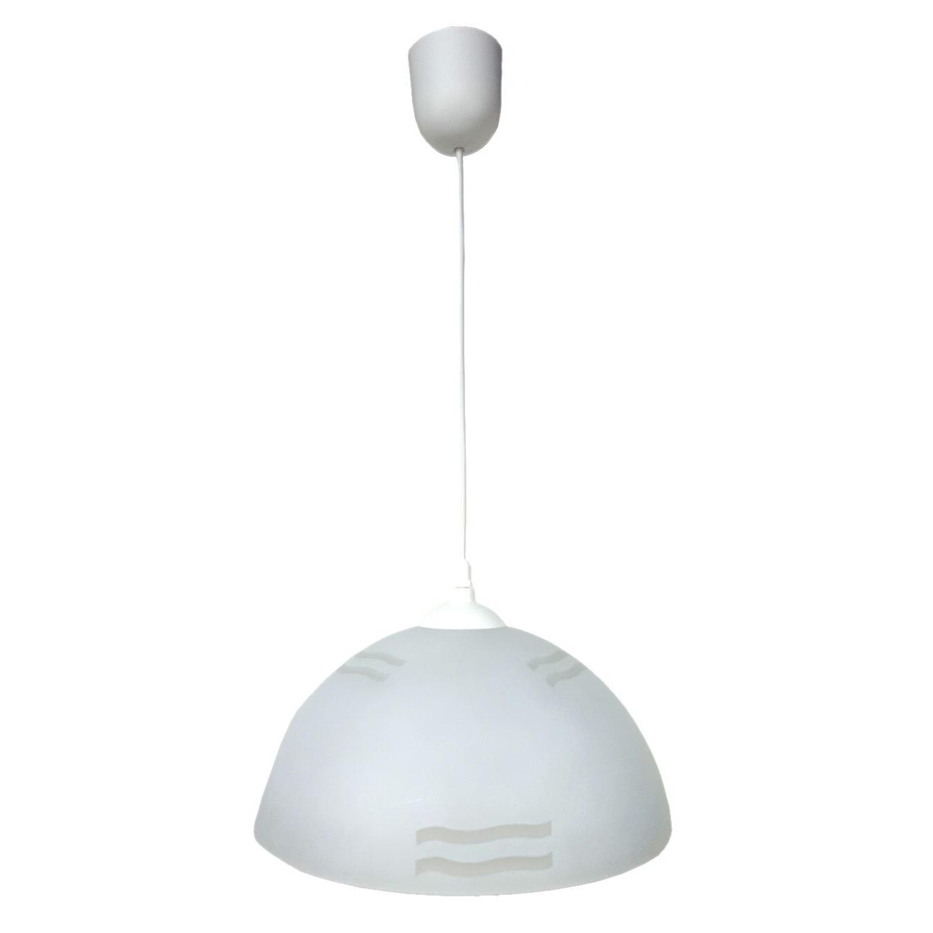 Lampa suspendata Lampex E, 1x60W, PVC/Sticla, Alb