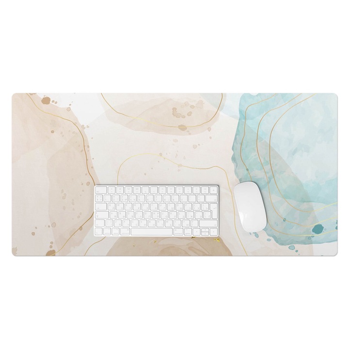 Mapa birou, Wallfluent, Valuri abstracte, Bej, 90x45 cm, 010250300040100088367