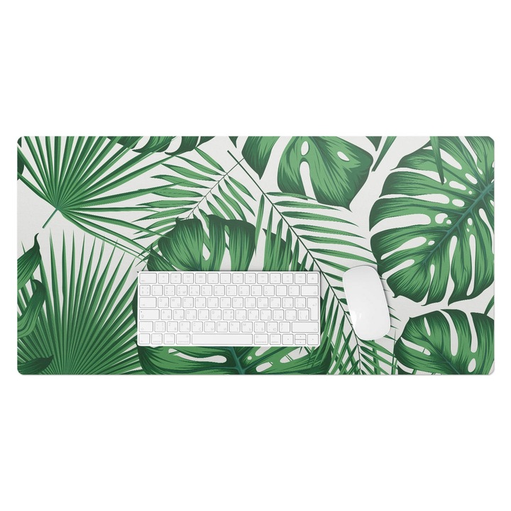 Mapa birou, Wallfluent, Frunze tropicale, Verde, 90x45 cm, 010250300040100088642