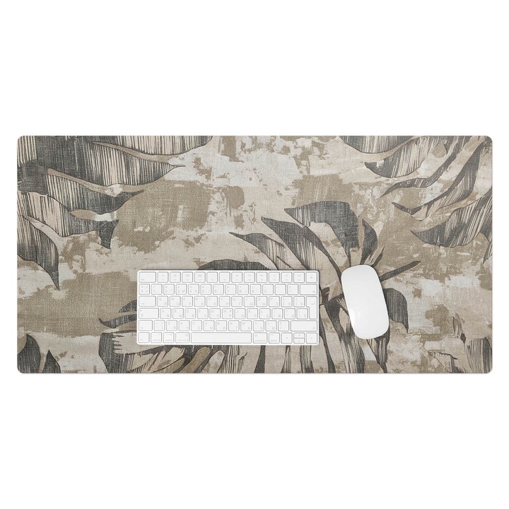 Mapa de birou, Wallfluent, Frunze pe un fundal de abstractizare, Bej, 90x45 cm, 010250300040100281998