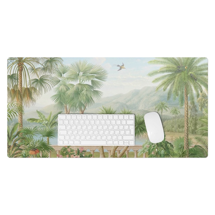 Mapa birou, Wallfluent, Peisaj tropical, Verde, 90x45 cm, 010250300040100282736