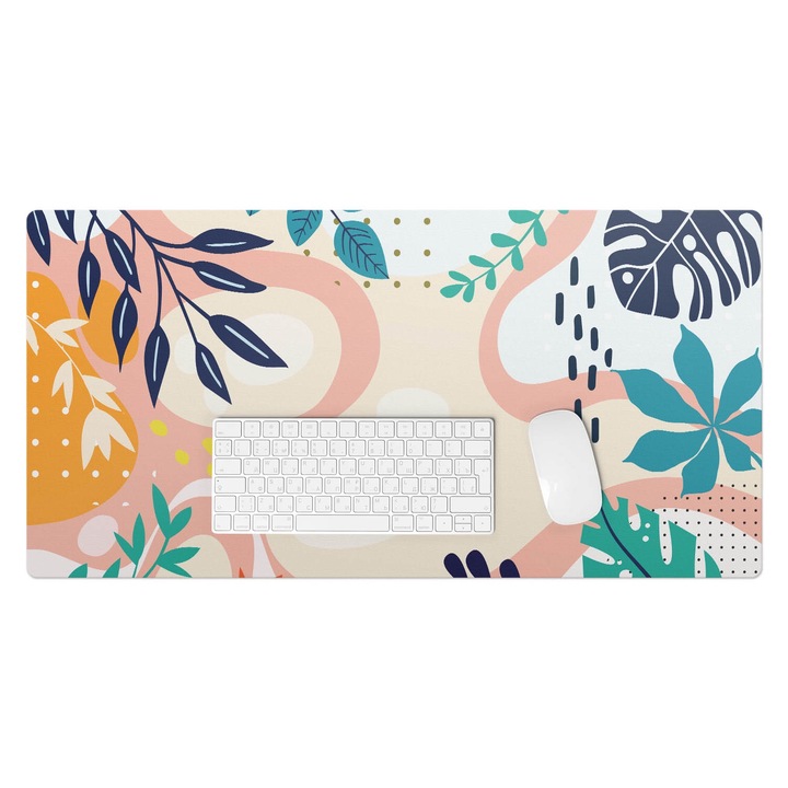 Mapa de birou, Wallfluent, Frunze si abstractie, Cremos, 90x45 cm, 010250300040100282832