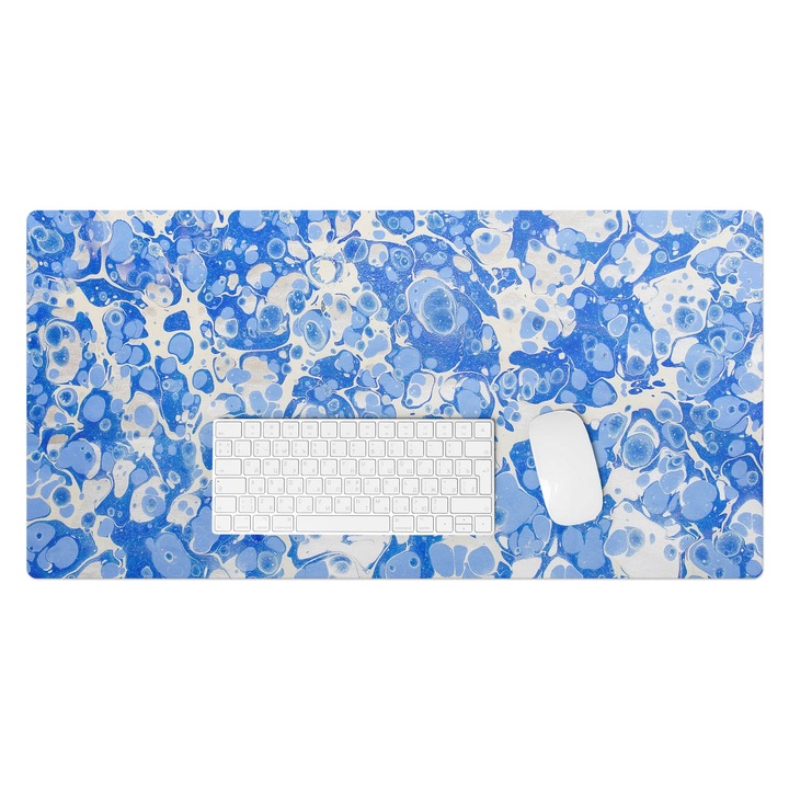 Mapa protectie birou, Wallfluent, Bule marmorate, Albastru, 90x45 cm, 010250300040100282853