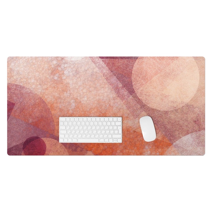 Mapa pentru birou, Wallfluent, Cercuri abstracte, Portocaliu, 100x50 cm, 010250300020100075119