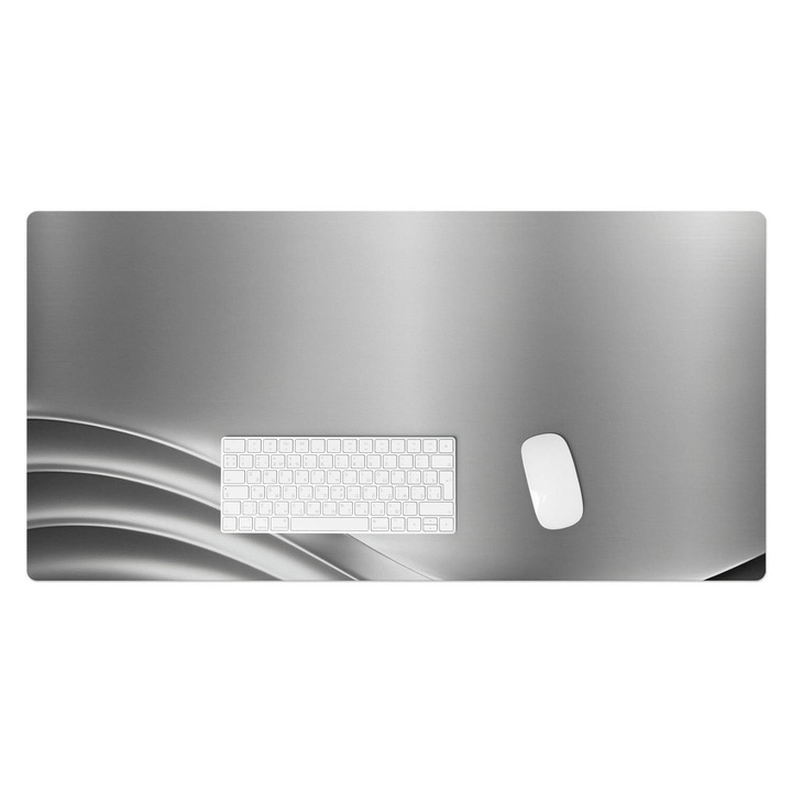 Mapa pentru birou, Wallfluent, Unde metalice, Gri, 100x50 cm, 010250300020100274477