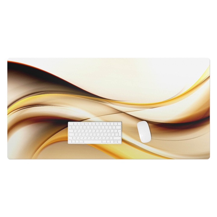 Protectie birou, Wallfluent, Linii ondulate, Galben, 120x60 cm, 010250300030100005887