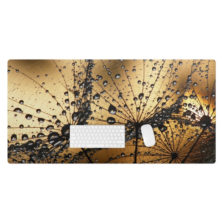 Mapa de birou, Wallfluent, Picaturi pe o panza de paianjen, Maro, 120x60 cm, 010250300030100006302