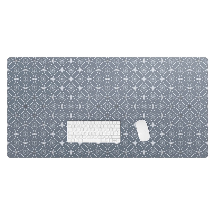 Mapa de birou, Wallfluent, Model retro geometric, Albastru, 120x60 cm, 010250300030100033489