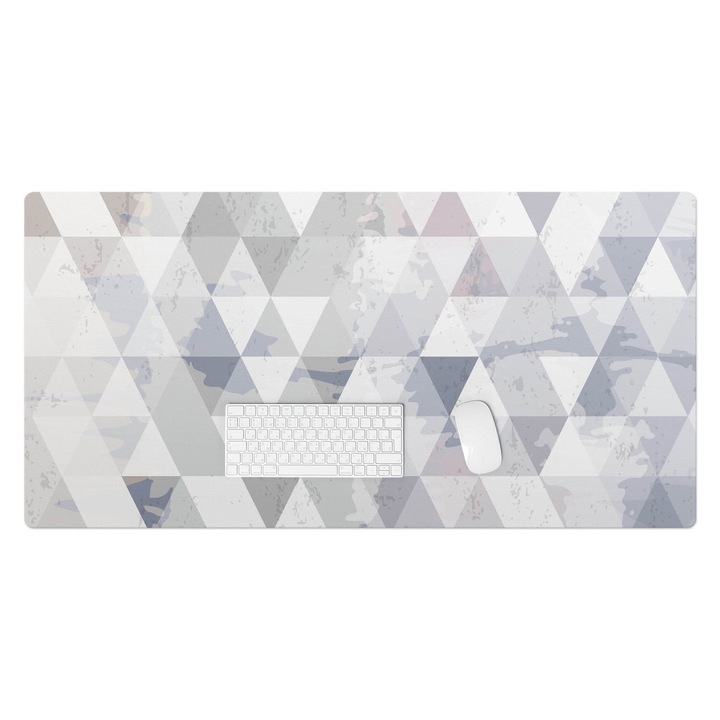 Mapa de birou, Wallfluent, Camuflaj geometric, Gri, 120x60 cm, 010250300030100074674