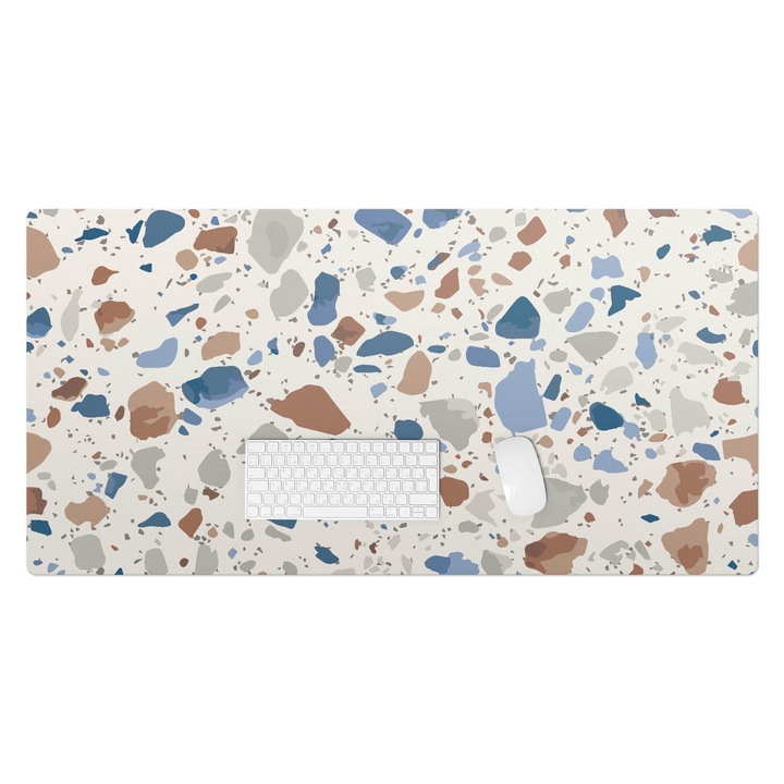 Mapa protectie birou, Wallfluent, Terazzo in pasteluri, Multicolor, 120x60 cm, 010250300030100077417