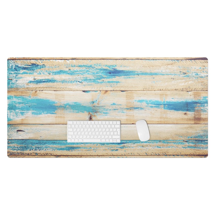 Mapa birou, Wallfluent, Scanduri de lemn de epoca, Albastru, 120x60 cm, 010250300030100088737