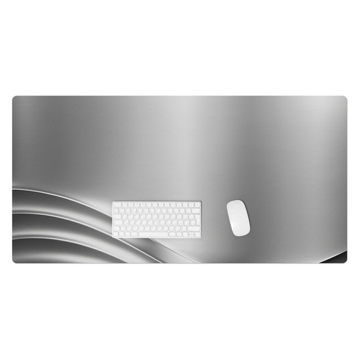 Mapa pentru birou, Wallfluent, Unde metalice, Gri, 120x60 cm, 010250300030100274477