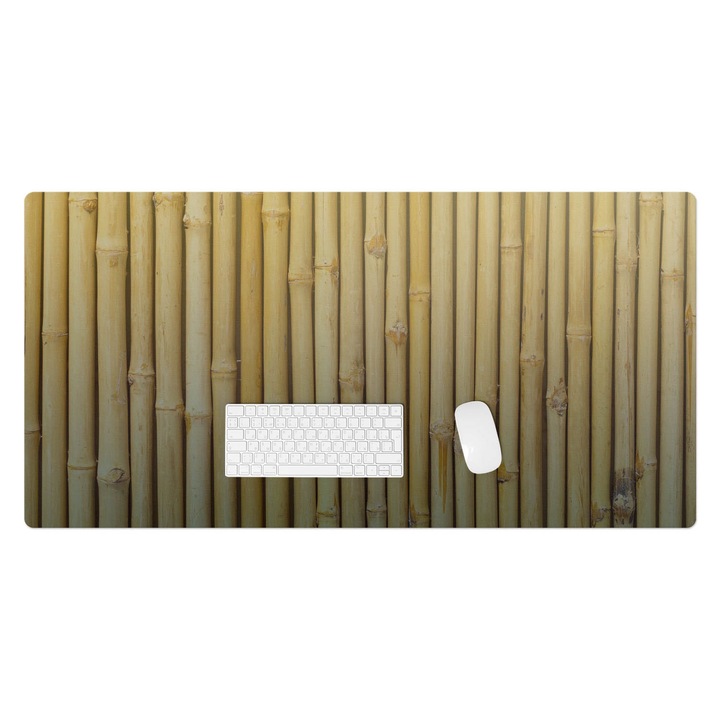 Mapa de birou, Wallfluent, Model de bambus, Bej, 120x60 cm, 010250300030100282489