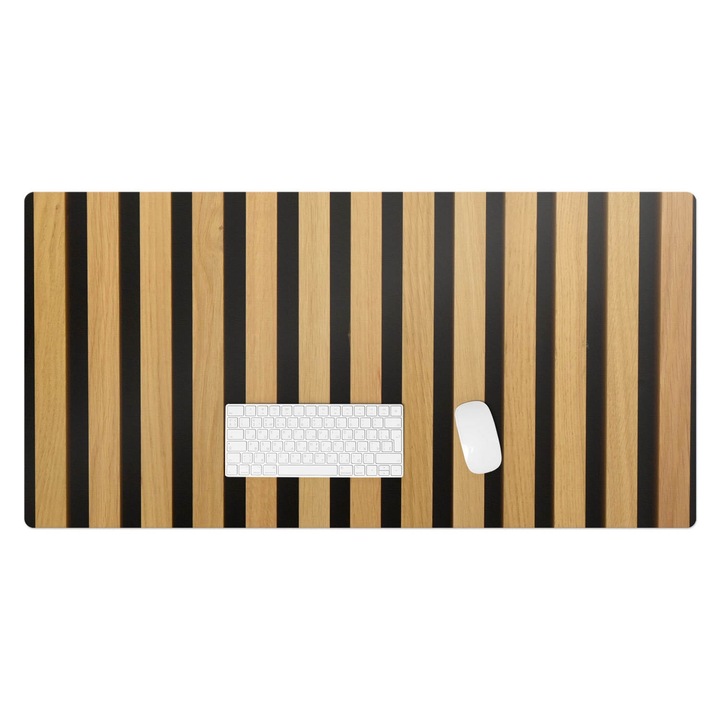Mapa protectie birou, Wallfluent, Fasii verticale de lemn, Bej, 120x60 cm, 010250300030100282546