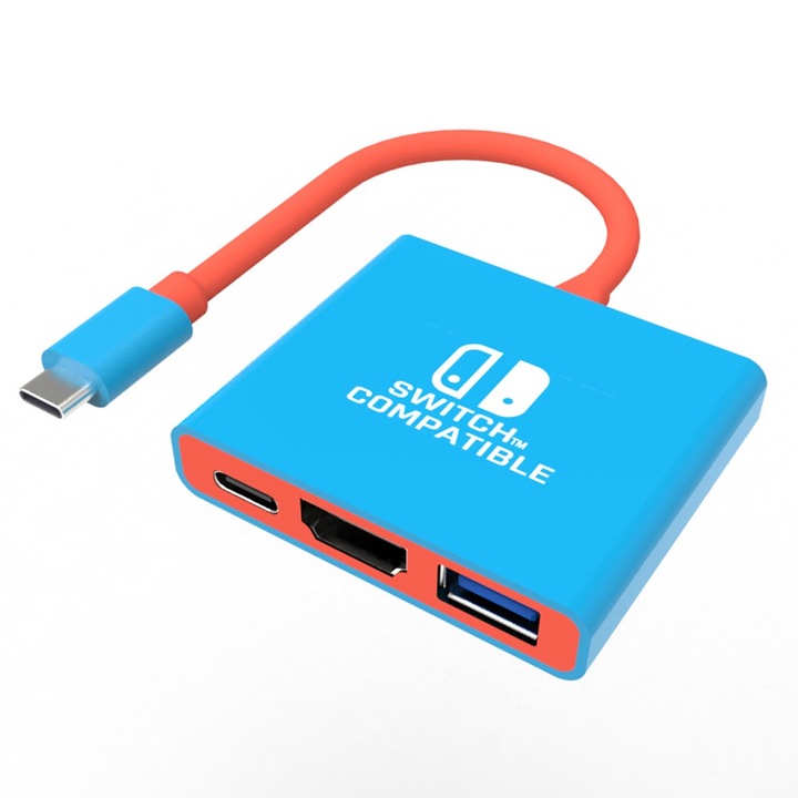 Докинг станция, 4K/60HZ, OLED, съвместим със Steam Deck/Switch, с HDMI2.0 USB3.0 портове, LEIISVK, син