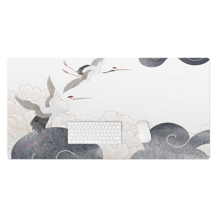 Mapa pentru birou, Wallfluent, Macarale si nori, Alb, 120x60 cm, 010250300030100282774