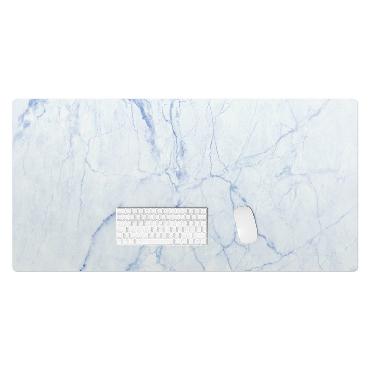 Mapa birou, Wallfluent, Vene de marmura, Alb, 120x60 cm, 010250300030100282833