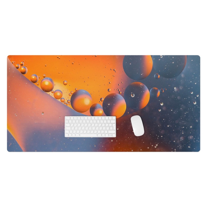 Mapa protectie birou, Wallfluent, Bubble abstract, Portocaliu, 120x60 cm, 010250300030100282845