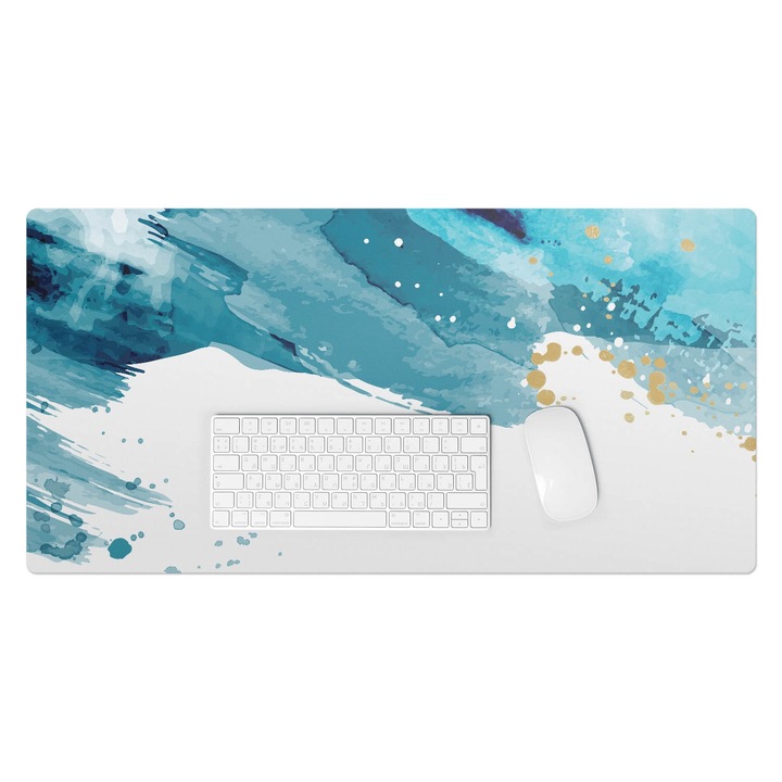 Mapa protectie birou, Wallfluent, Lovituri de acvamarin, Turcoaz, 90x45 cm, 010250300040100088371