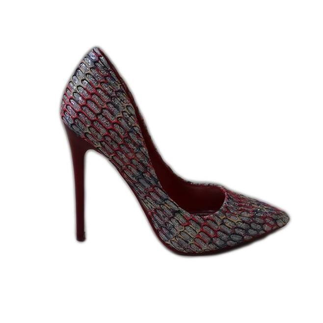 Pantofi eleganti, cu toc inalt, subtire,D&J Exclusive,, Rosu
