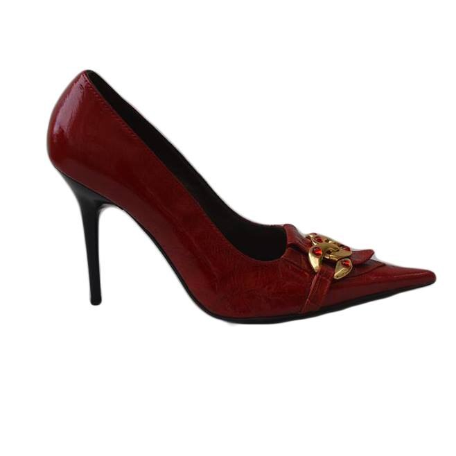 Pantofi cu toc inalt si varf ascutit,D&J Exclusive, Rosu