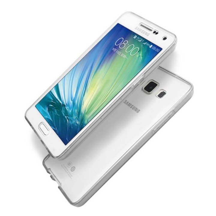 Мек TPU преден + заден капак за Samsung Galaxy J7, TPU 0.3 мм, бял