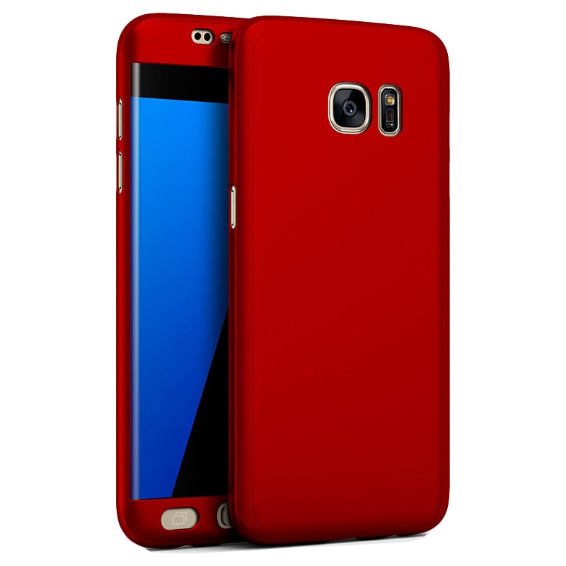 Husa Full Cover 360° (fata + spate) pentru Samsung Galaxy S7 Edge, rosu