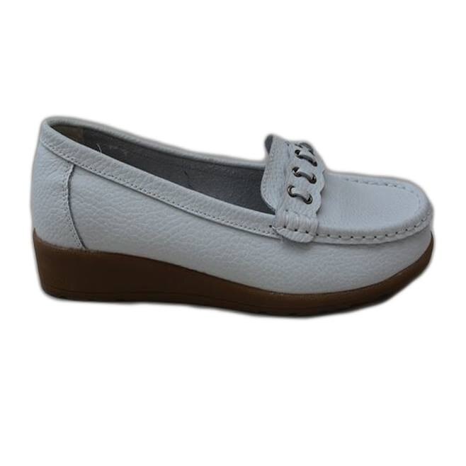 Pantofi moderni, cusaturi albe atasate,D&J Exclusive, Alb