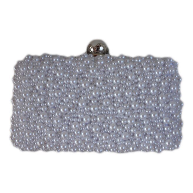Poseta eleganta cu perle aplicate , D&J Exclusive, alba