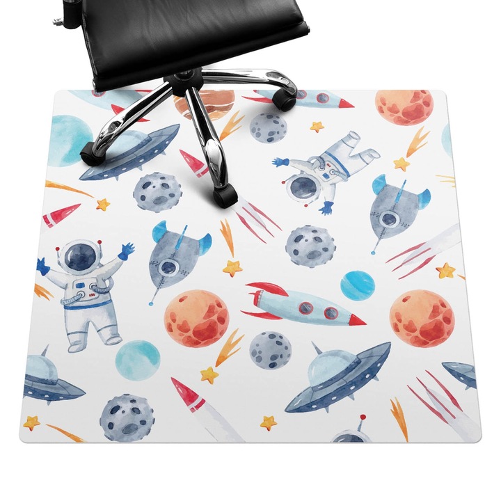 Irodai szék szőnyeg, Wallfluent, Kozmikus minta, Többszínű, 100x100 cm, 010250310050100011660