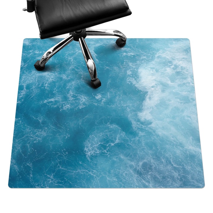 Székalátét, Wallfluent, Durva óceán hullámai, Kék, 100x100 cm, 010250310050100020587