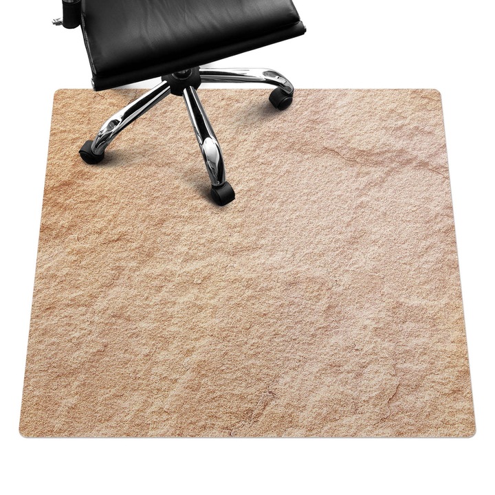 Szék alátét szőnyeg, Wallfluent, Homokkő textúra, Bézs, 100x100 cm, 010250310050100030968