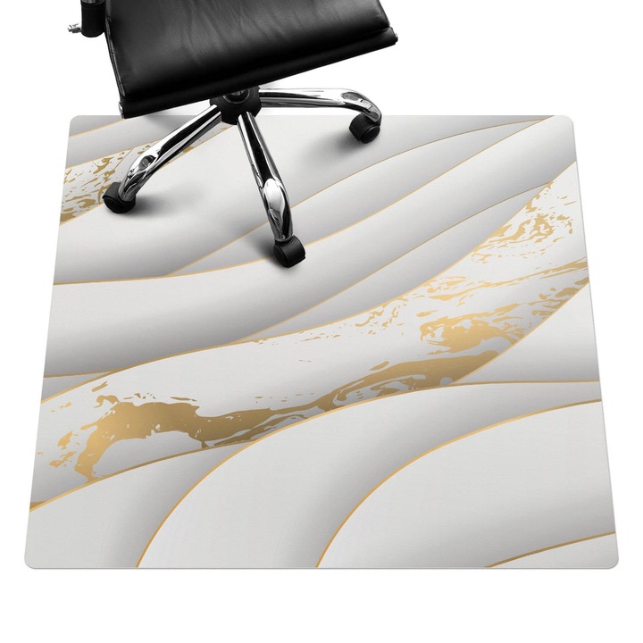 Székalátét, Wallfluent, Hullámos vonalak mintával, Krémszín, 100x100 cm, 010250310050100056565