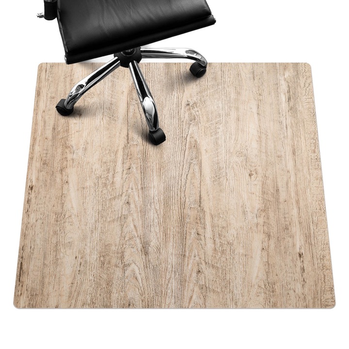 Protectie podea scaun birou, Wallfluent, Structura din lemn, Bej, 100x100 cm, 010250310050100057120