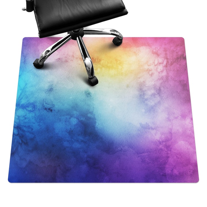 Covoras pentru protectie pardosea, Wallfluent, Umbre acuarela, Multicolor, 100x100 cm, 010250310050100075109