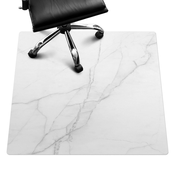 Szék szőnyeg, Wallfluent, Márvány erek, Fehér, 100x100 cm, 010250310050100088990