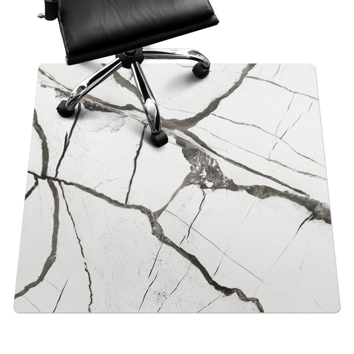 Szék szőnyeg, Wallfluent, Márvány repedések, Fehér, 100x100 cm, 010250310050100281896